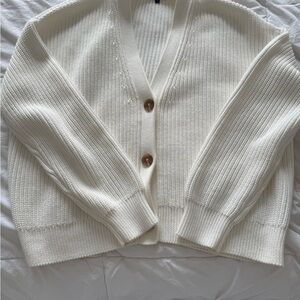 Quince Cream Button-Up Cardigan